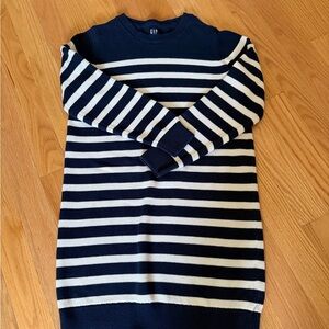 GAP Navy and Tan Striped Sweater Dress